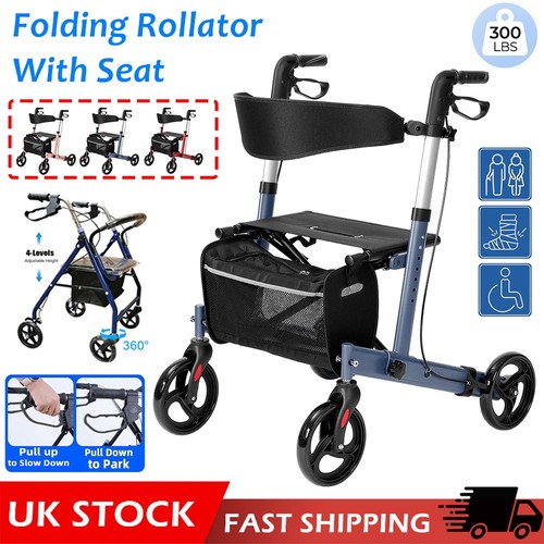 Aluminium folding rollator - aluminium,