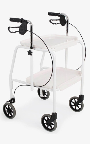 White wheel rollator walker - white,