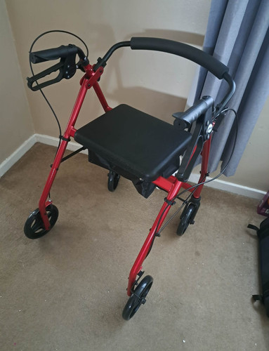 Red wheel rollator walker - red,